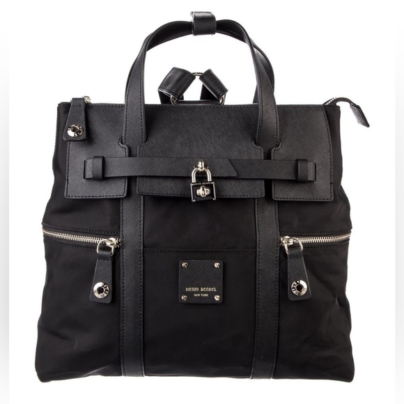 HENRI BENDEL Jetsetter Black Convertible Backpack - Picture 2 of 12